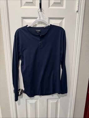 Cuts Clothing Men's Navy Long Sleeve Henley